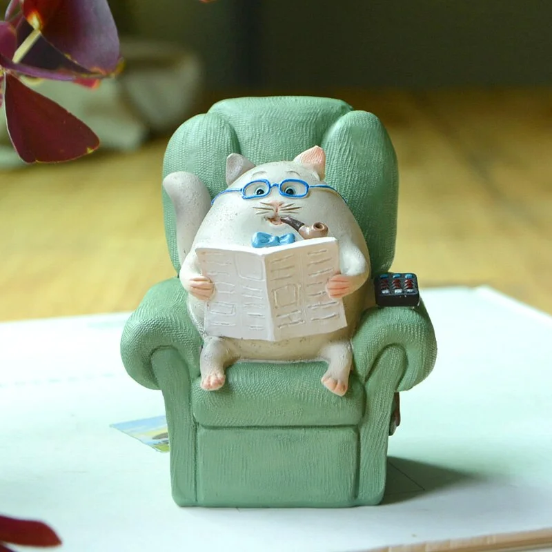 Cute Simulated Cat Ornaments Anime Figures Kawaii Room Decor Gifts for New Year 2022 Kitten Figurines for Interior