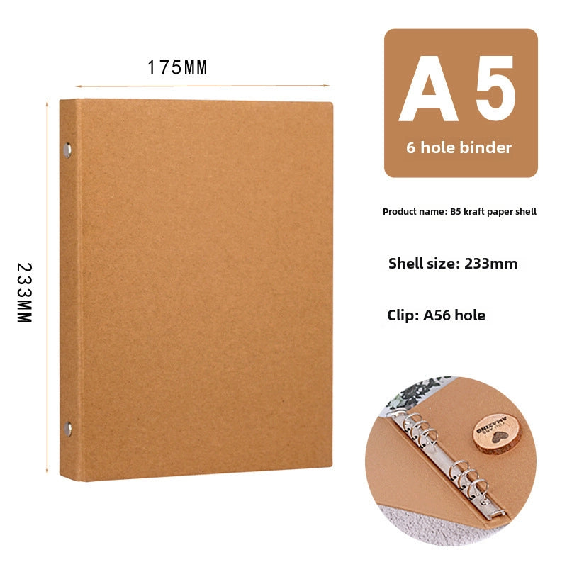 Retro Kraft Paper A4 Shell Custom Loose-leaf Book Sub-data Book Photo Album Binder Notebook Cover LOGO