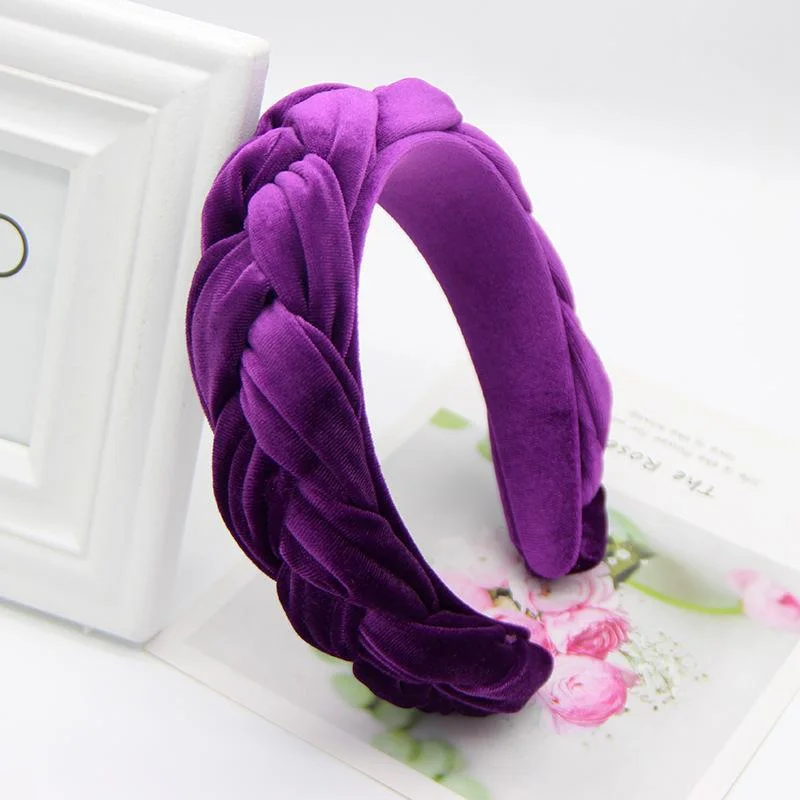 Solid color flannel velvet cross knot Headband