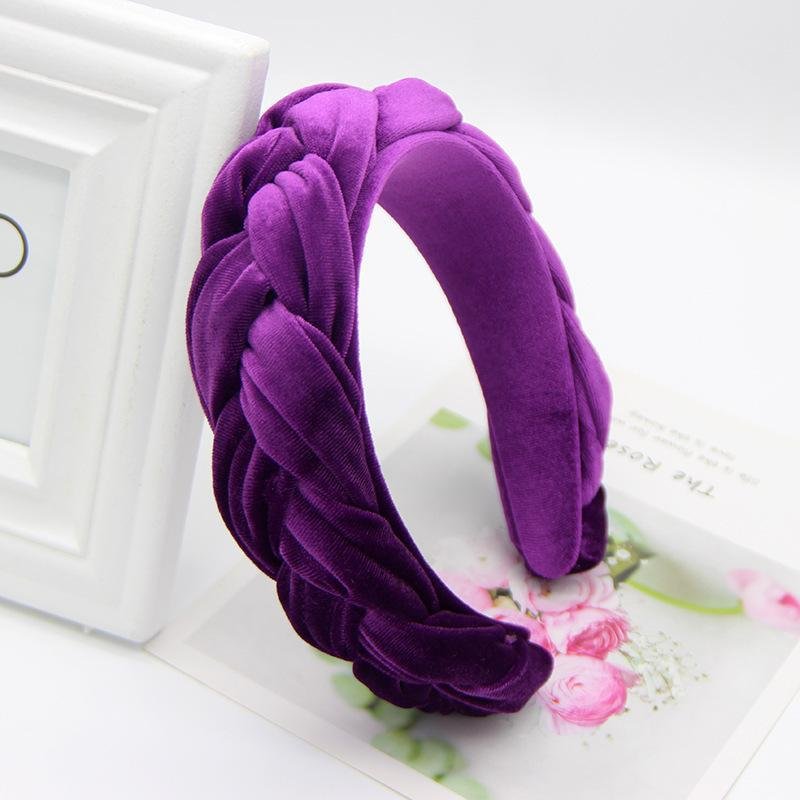 Solid color flannel velvet cross knot Headband