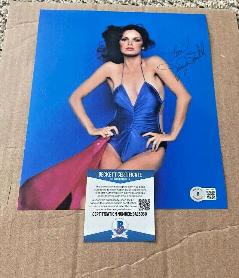 JACLYN SMITH SIGNED SEXY 8X10 Photo Poster painting BECKETT CERTIFIED BAS CHARLIE ANGELS