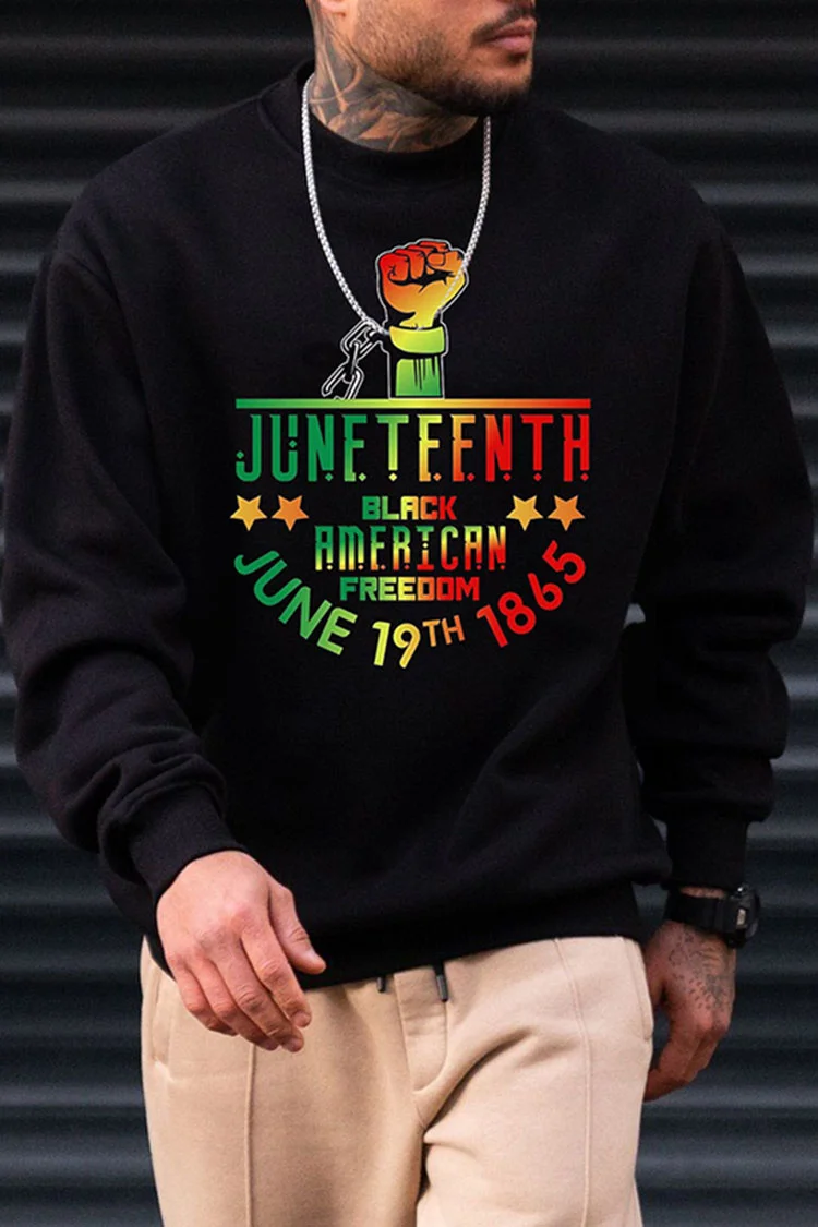 Men's Black Liberation Yen Round Neck Sweatshirt