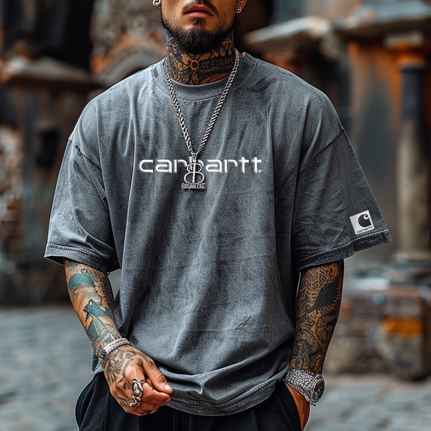 Vintage Casual Oversized Washed T-shirt / TECHWEAR CLUB / Techwear