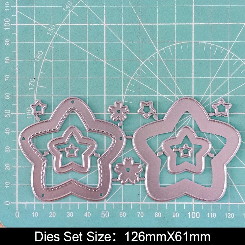 Pentagram Bottle Air Ball Star Craft Metal Cutting Dies for DIY Scrapbook Paper Cards Embossed Decorative