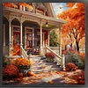 Autumn'S Door - 14CT Stamped Cross Stitch - 50*50cm