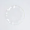 10 Pack | 6" Clear Hard Plastic Dessert Plates with Gold Ruffled Rim, Heavy Duty Disposable Salad Appetizer Dinnerware