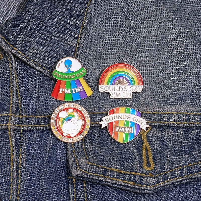 Cartoon Style Cowboy Style Artistic Pin Animal Letter Spacecraft Alloy Stamping Stoving Varnish Plating Kid’S Unisex Brooches