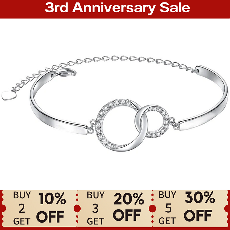 For Daughter - Mother and Daughter Forever Linked Together Circle Bracelet