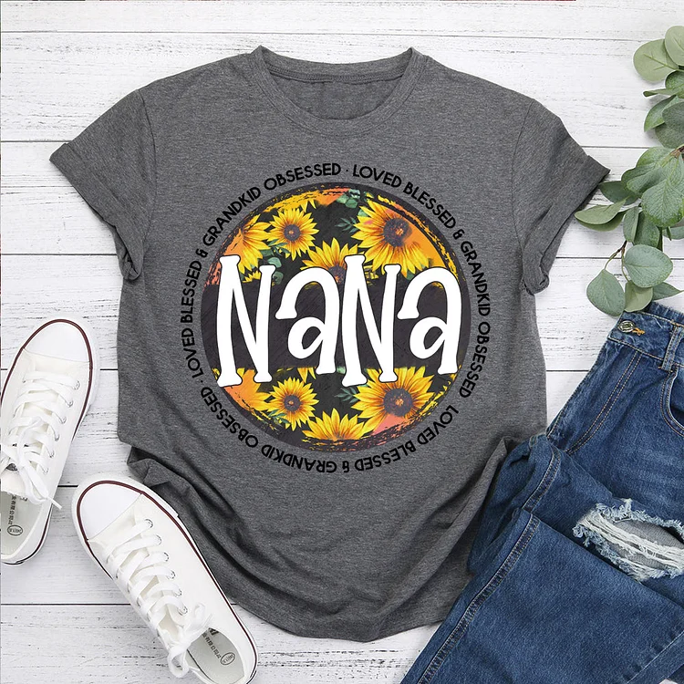 Nana Sunflower Funny Grandmother T-Shirt-07970-Annaletters