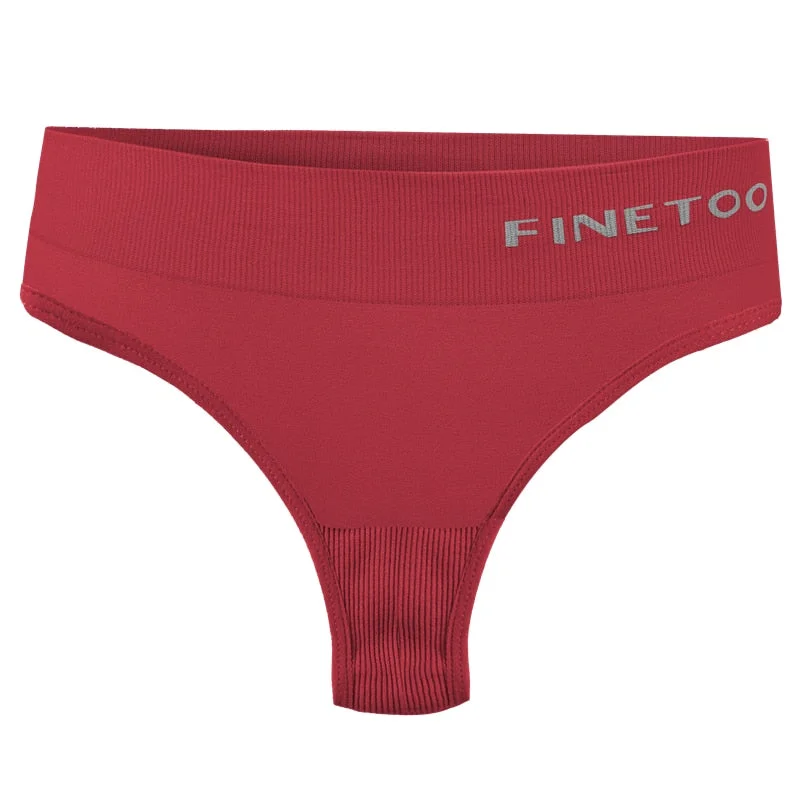 FINETOO Seamless Thongs Panties Women M-2XL Plus Size G-string Underwear Sexy Underpants Ladies Soft Panties Lingerie 8 Colors