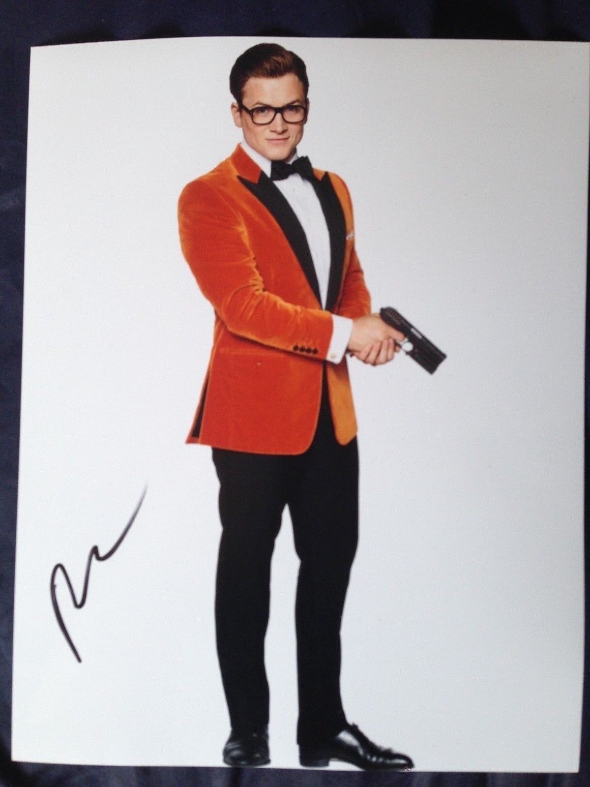 Taron Egerton Autograph KINGSMAN Signed 14x11 Photo Poster painting AFTAL