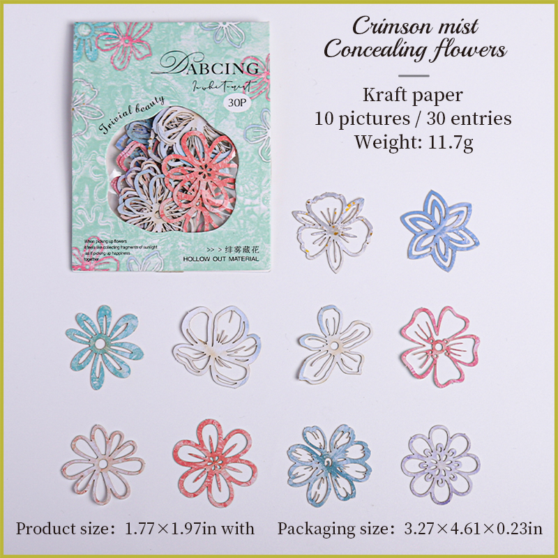 Material Paper - The White Mist Is Dancing Series Vintage Plant Flower Butterfly Hollow 