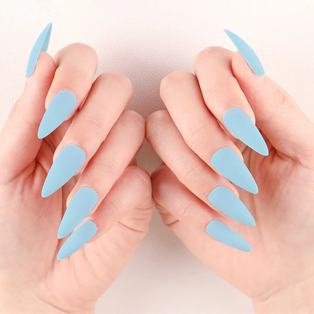 24Pcs Press On Matte Ballerina Coffin Fake Nails With Design Artificial False Nails DIY Finger Tips Manicure Tool-Nail Inspo