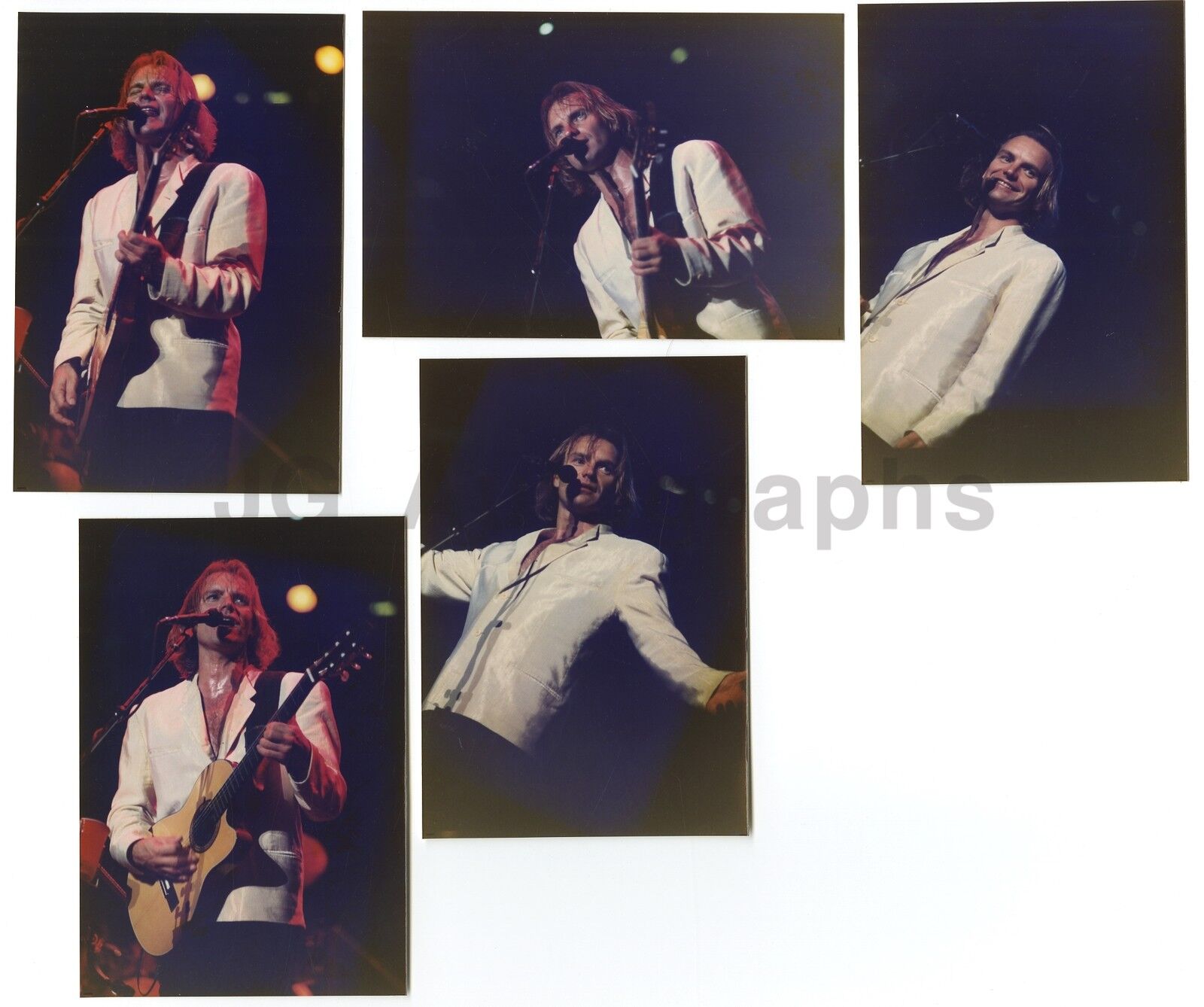 Sting, The Police Lot of 5 Vintage 1988 Boston Garden Photo Poster paintings by Peter Warrack