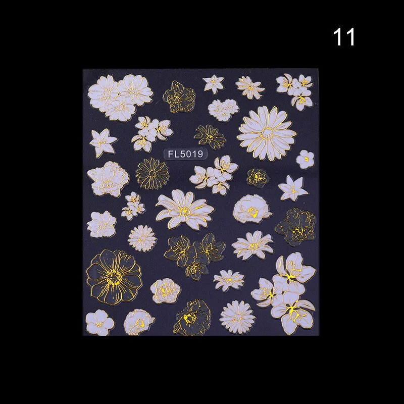 3D Nail Art Sticker Iridescent Gold Black Gilded Stripe Wave Line Adhesive Transfer Foils DIY Decal Manicures Tips Decoration-Nail Inspo