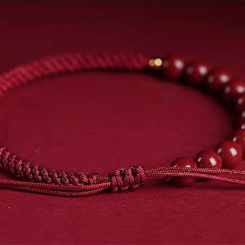 Cinnabar King Kong Knot Blessing String Bracelet