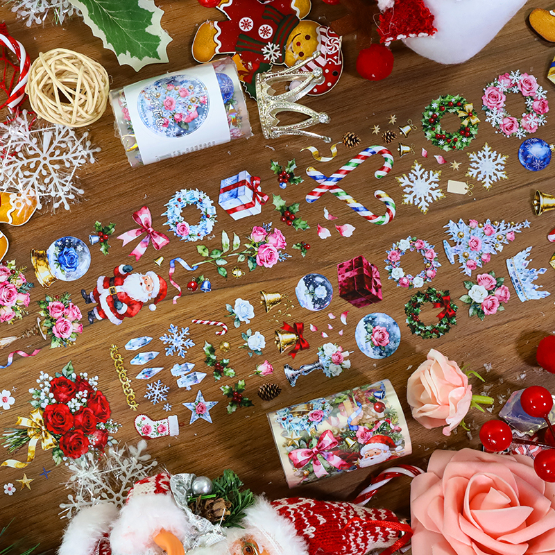 PET 테이프 - 60mm*200cm 빈티지 크리스마스 꽃