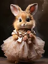 Diamond Painting -DIY Round Drill Dress Rabbit(40x50 CM)