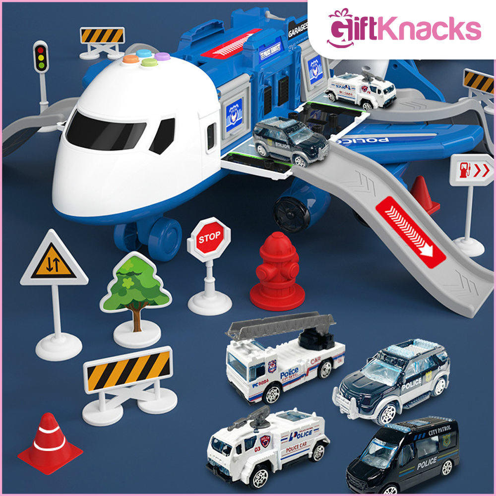 Kids Toy Police Airliner Race Track with Toy Cars (50% OFF)