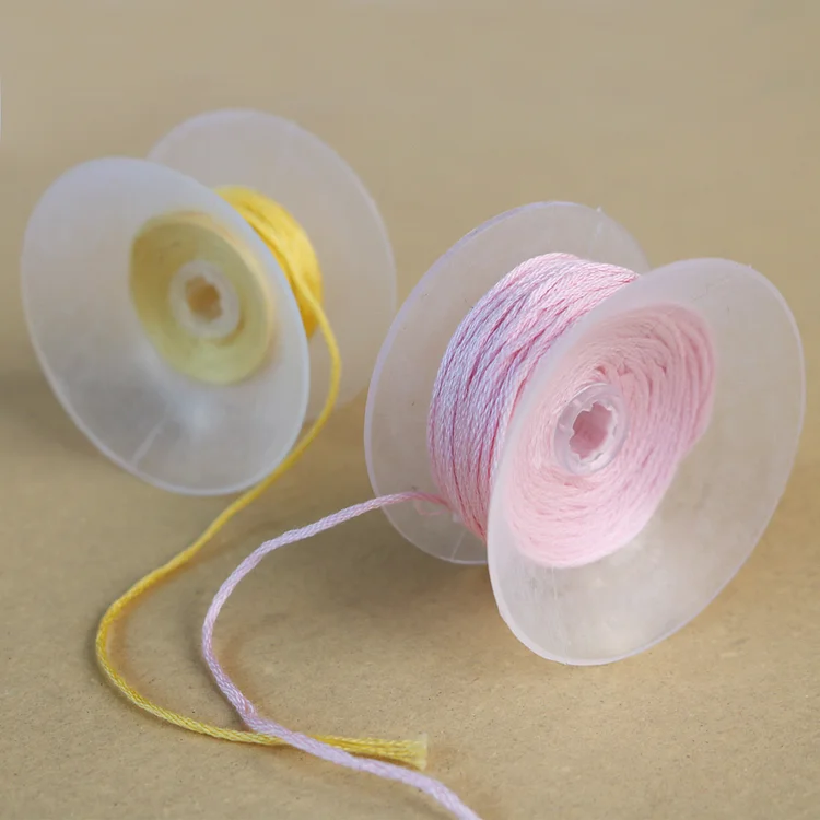 (10Pcs White Small) Cross Stitch Bobbin Thread Reel, Diameter 4.5Cm, Convenient Storage Of Embroidery Thread Special Tool, Light And Easy To Use, Protects Embroidery Thread And Makes It Smoother