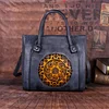 Retro Handmade Embossed Leather Handbag Messenger Bag