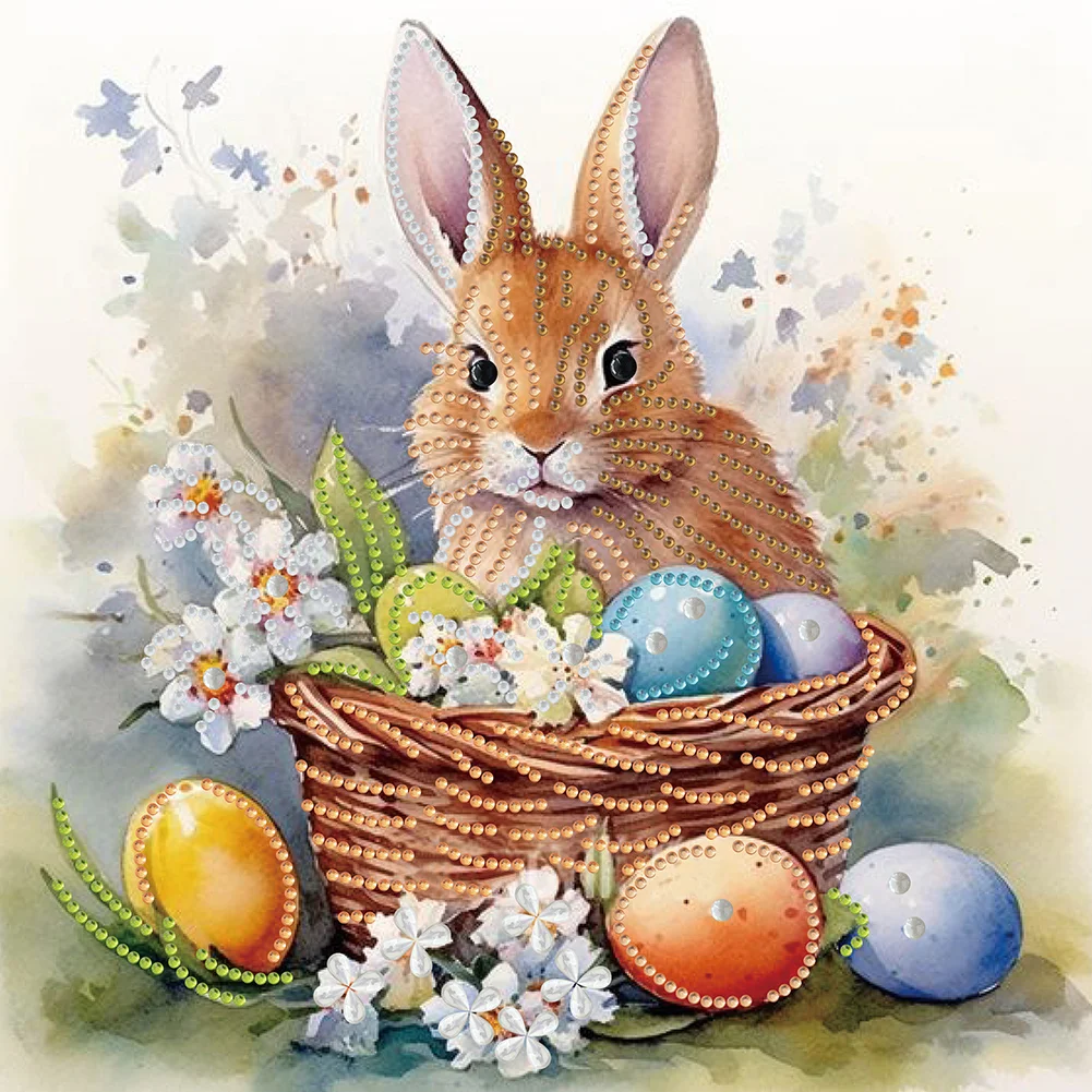 Diamond Painting - Partial Special Shaped Drill - Easter Egg Rabbit(Canvas|30*30cm)