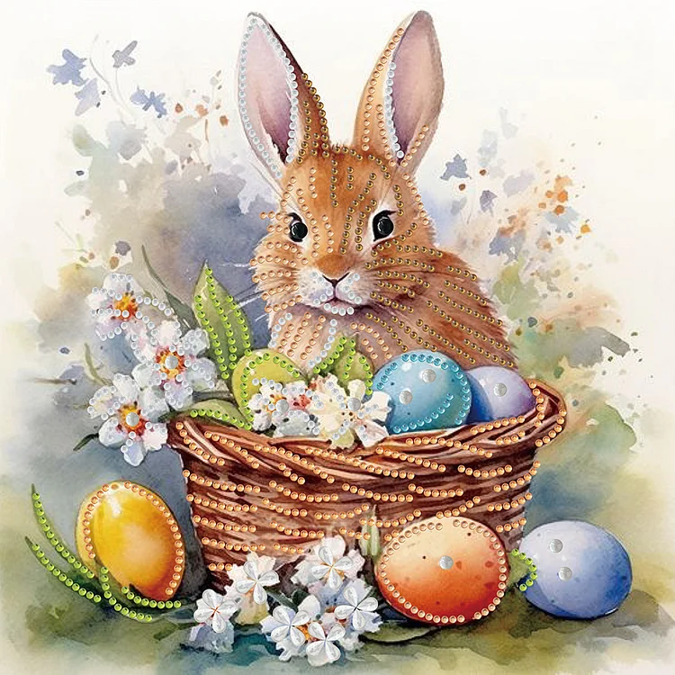 Partial Special-Shaped Diamond Painting - Easter Egg Bunny 30*30CM