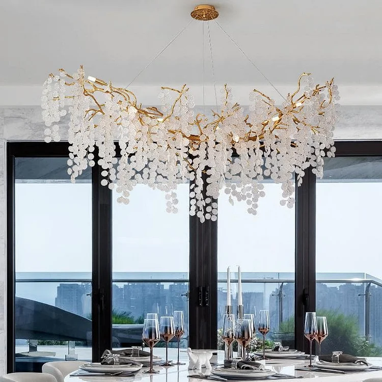 Clear Crystal Small Round Piece Chandelier Modern Lighting Vjlight
