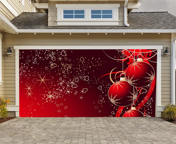 Merry Christmas garage door banner