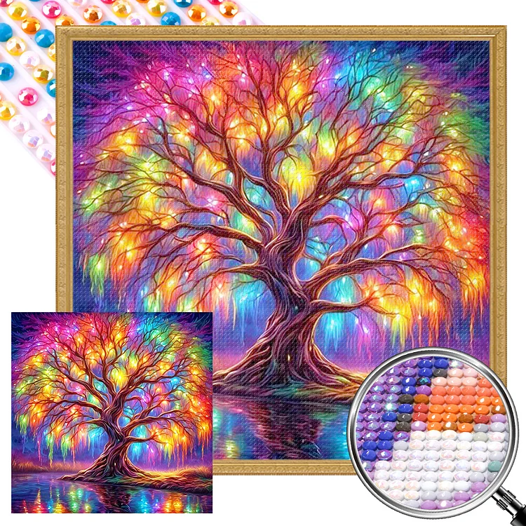 Neon Tree Of Life 40*40CM(Picture) Full AB Round Drill Diamond Painting gbfke