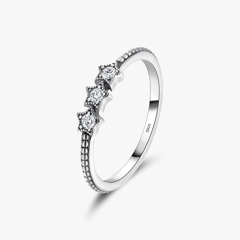 925 Sterling Silver Zircon Star Rings