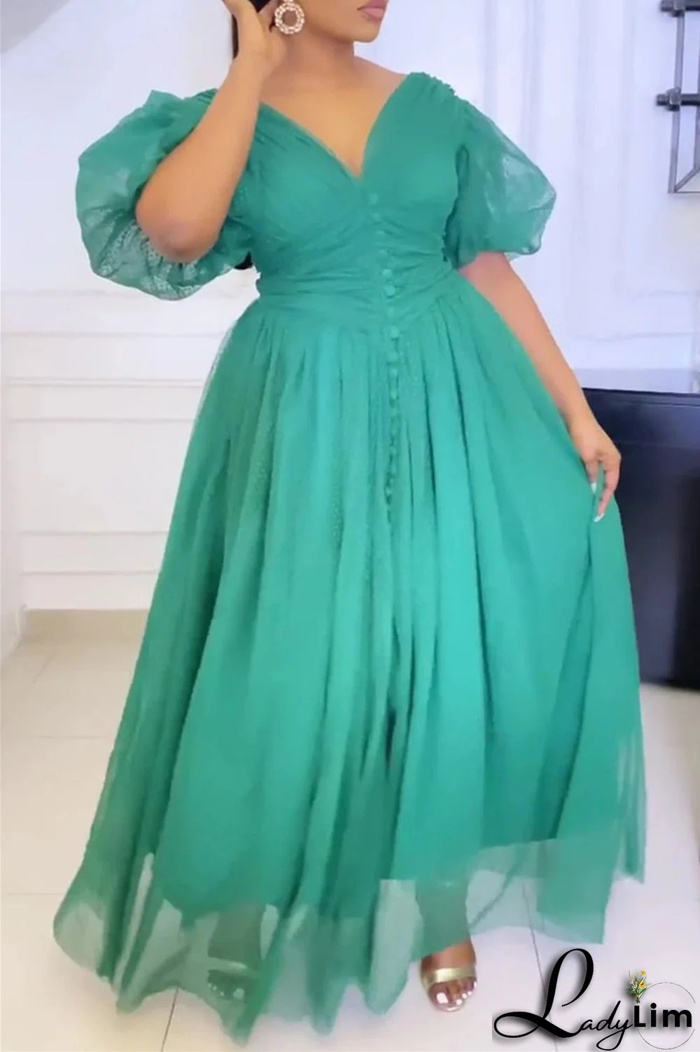 Purple Fashion Casual Solid Split Joint V Neck A Line Dresses