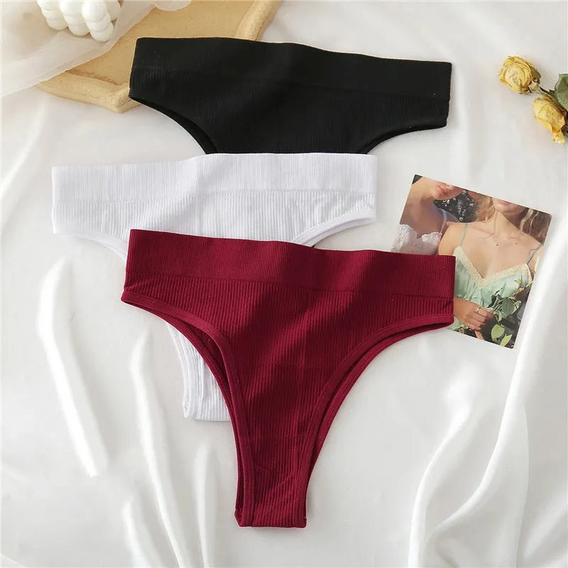 S-XL Seamless Women's Panties 9 Solid Color High Waisted Thongs Women Comfortable Women's Cotton Briefs Sexy Female Underpants