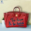 Hand Draw Customize Art English graffiti Bags For women Handbags Designer Shoulder Bag Real Cowskin Leather Unique personality