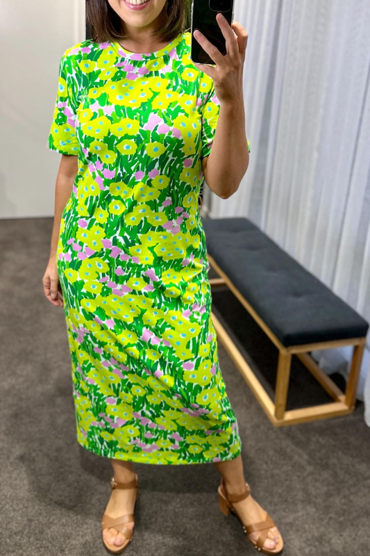 Garden Green Floral Maxi Dress