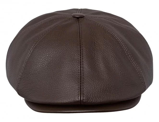 PEAKED CAPS TONY LEATHER Gatsby 8 Panels Flat Ivy Cap