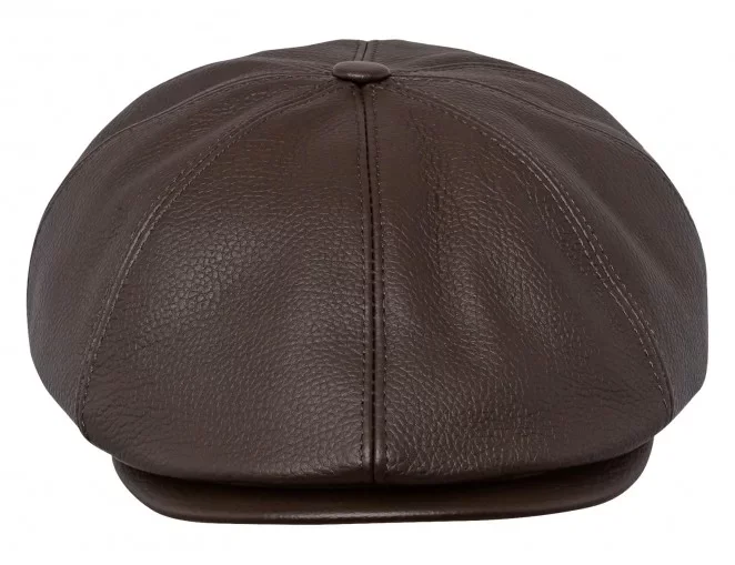 PEAKED CAPS TONY LEATHER Gatsby 8 Panels Flat Ivy Cap