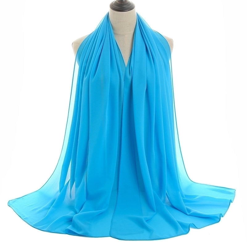 Women’s Minimalist Solid Color Chiffon Cotton Linen Scarves