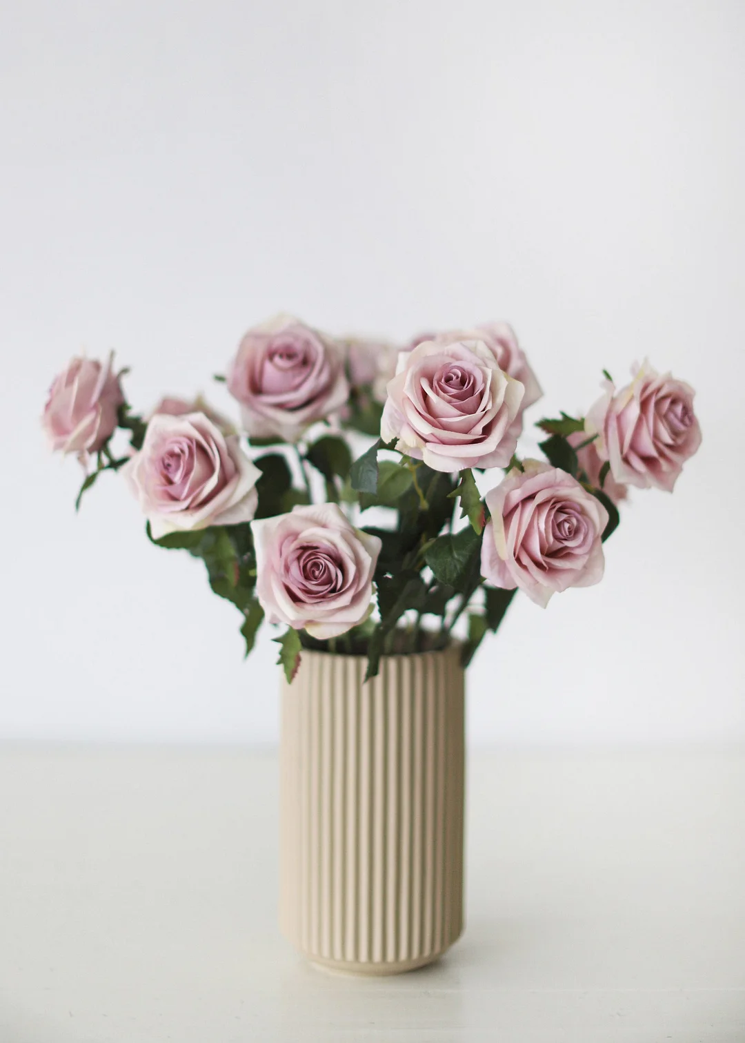 Smoky Lavender Fake Rose - 21.5"