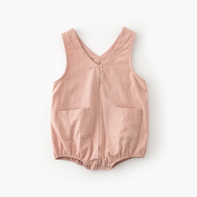 Baby Sweet Solid Color Sleeveless Bodysuit