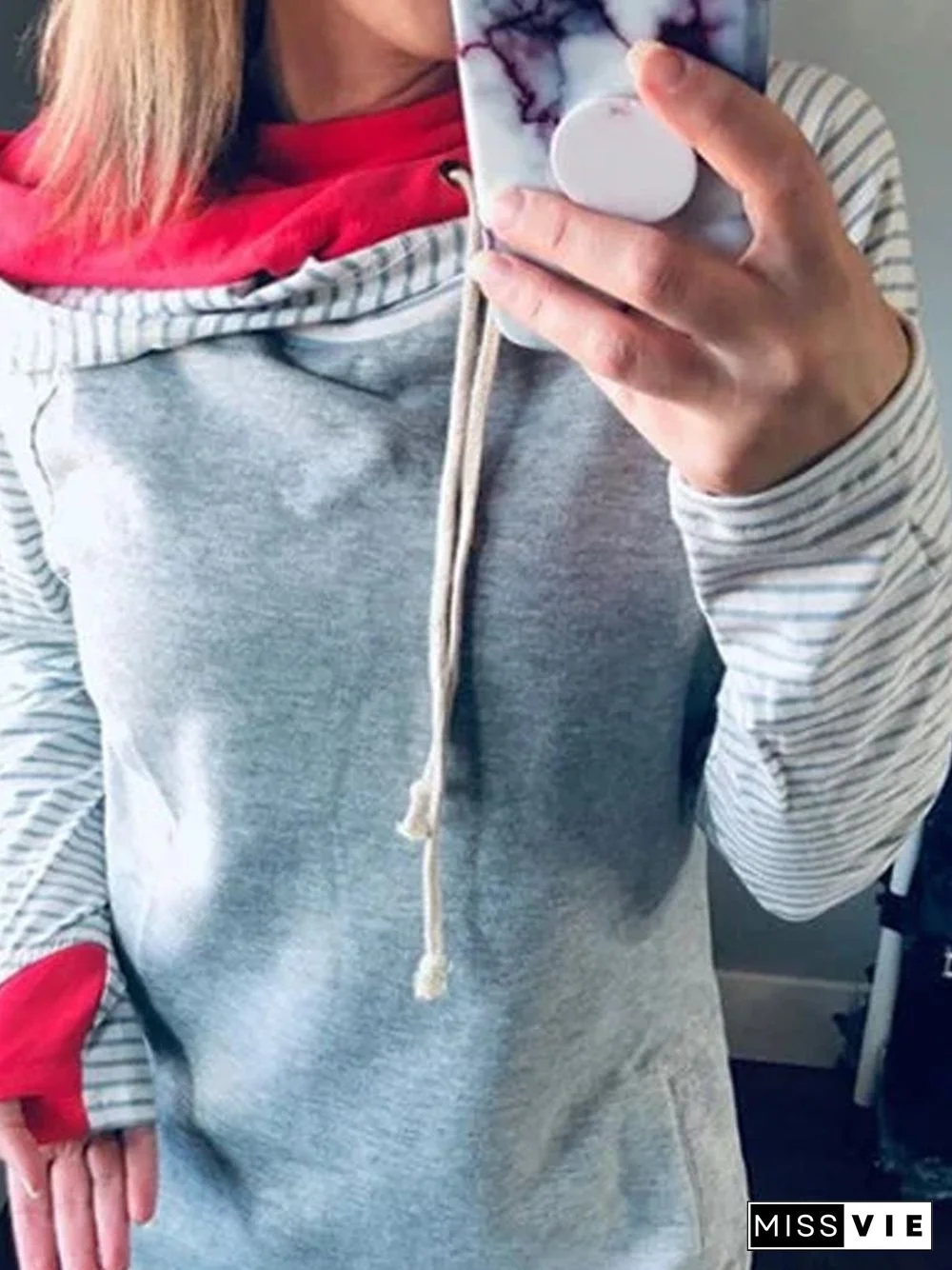 Light Gray Long Sleeve Hoodie Sweatshirts