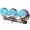 3 Head Electric Car Fan 2 Speeds Auto Air Circulation Fan for Home Desk Office
