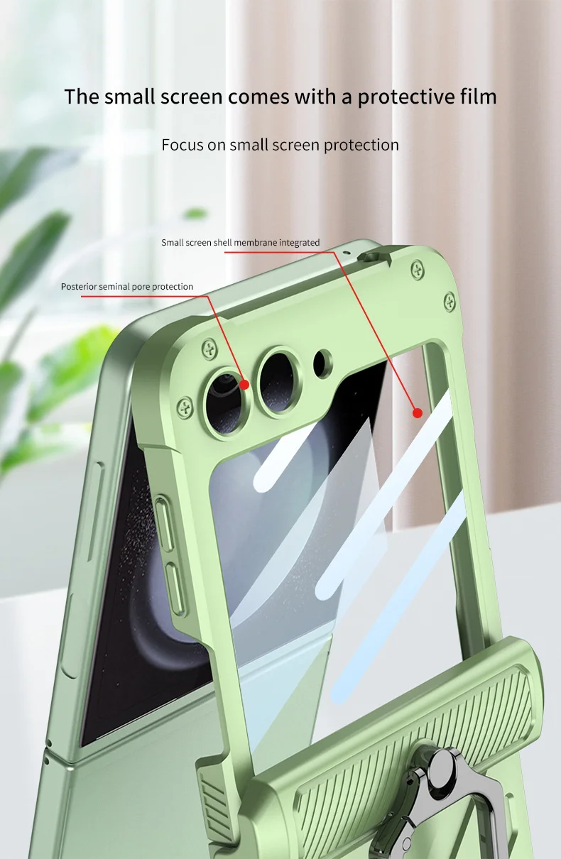 Compatible with Samsung Z Flip Series Folding Screen Armor Ring Phone Case