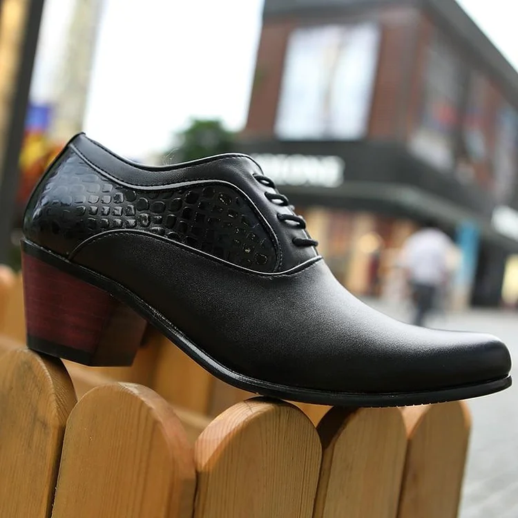 6cm High Heels Male Pointed Toe Casual Shoes