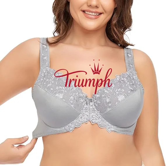 Triumph - 3 bucăți 🔥Sutien de dama cu dantela florala marime plus
