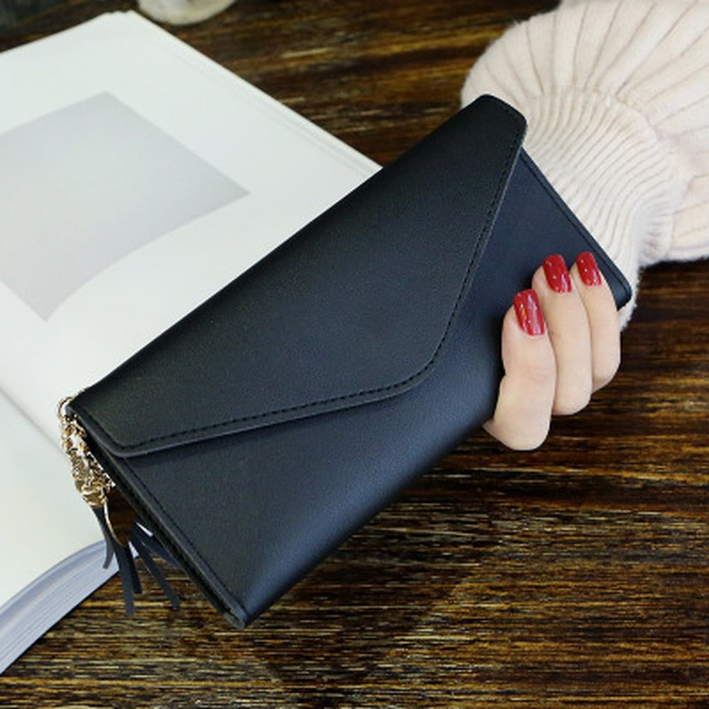 Long Wallet Women Purses Tassel Fashion Coin Purse Card Holder Wallets Female High Quality Clutch Money Bag PU Leather Wallet US Mall Lifes