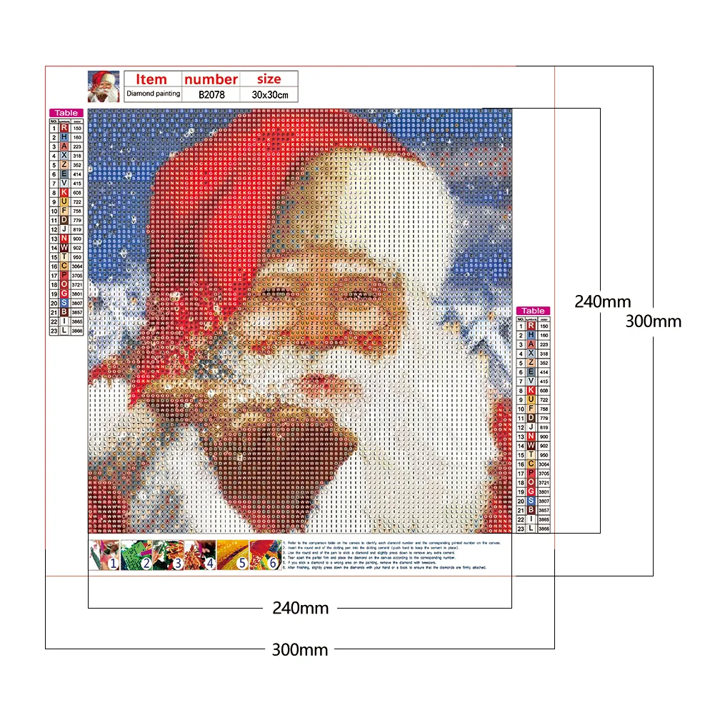 Diamond Painting - Full Round Drill - Santa(30*30cm)