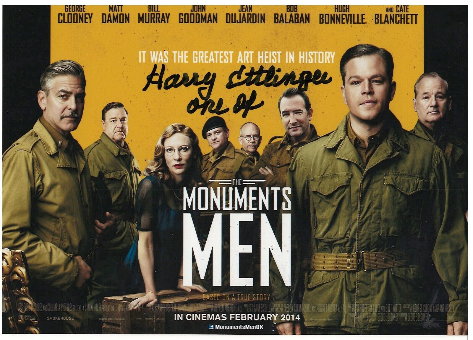 HARRY ETTLINGER MONUMENTS MEN VETERAN RARE MONUMENTS MEN SIGNED Photo Poster painting