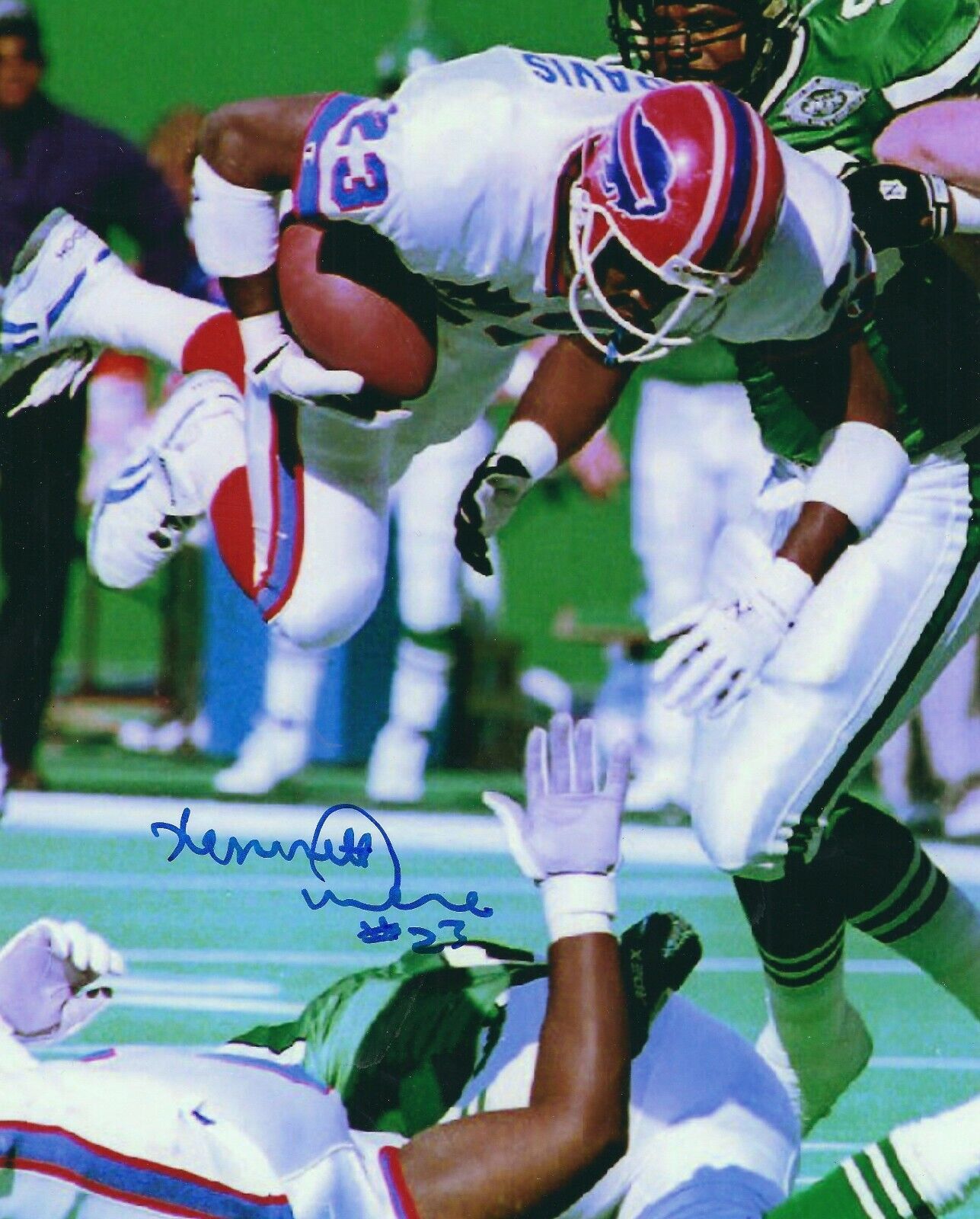 Autographed KENNETH DAVIS Buffalo Bills 8x10 Photo Poster painting w/COA