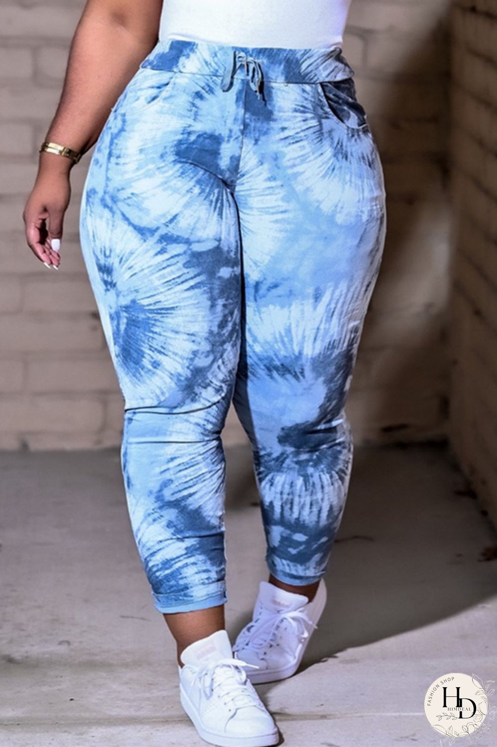 Pink Purple Fashion Casual Print Basic Regular Mid Waist Trousers